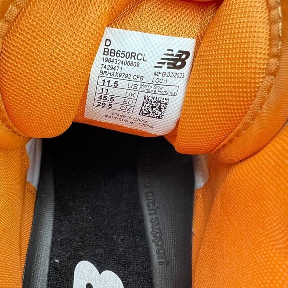 New Balance 650 Men Size 11.5D BB650RCL White Orange Canyon Training Shoes - Picture 9 of 10